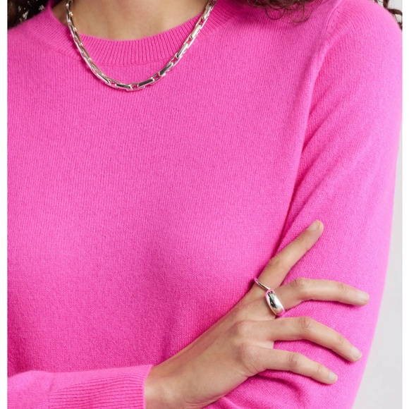 J.Crew Fuchsia 100% Cashmere Sweater XL Vibrant Pink Crewneck - Picture 2 of 11